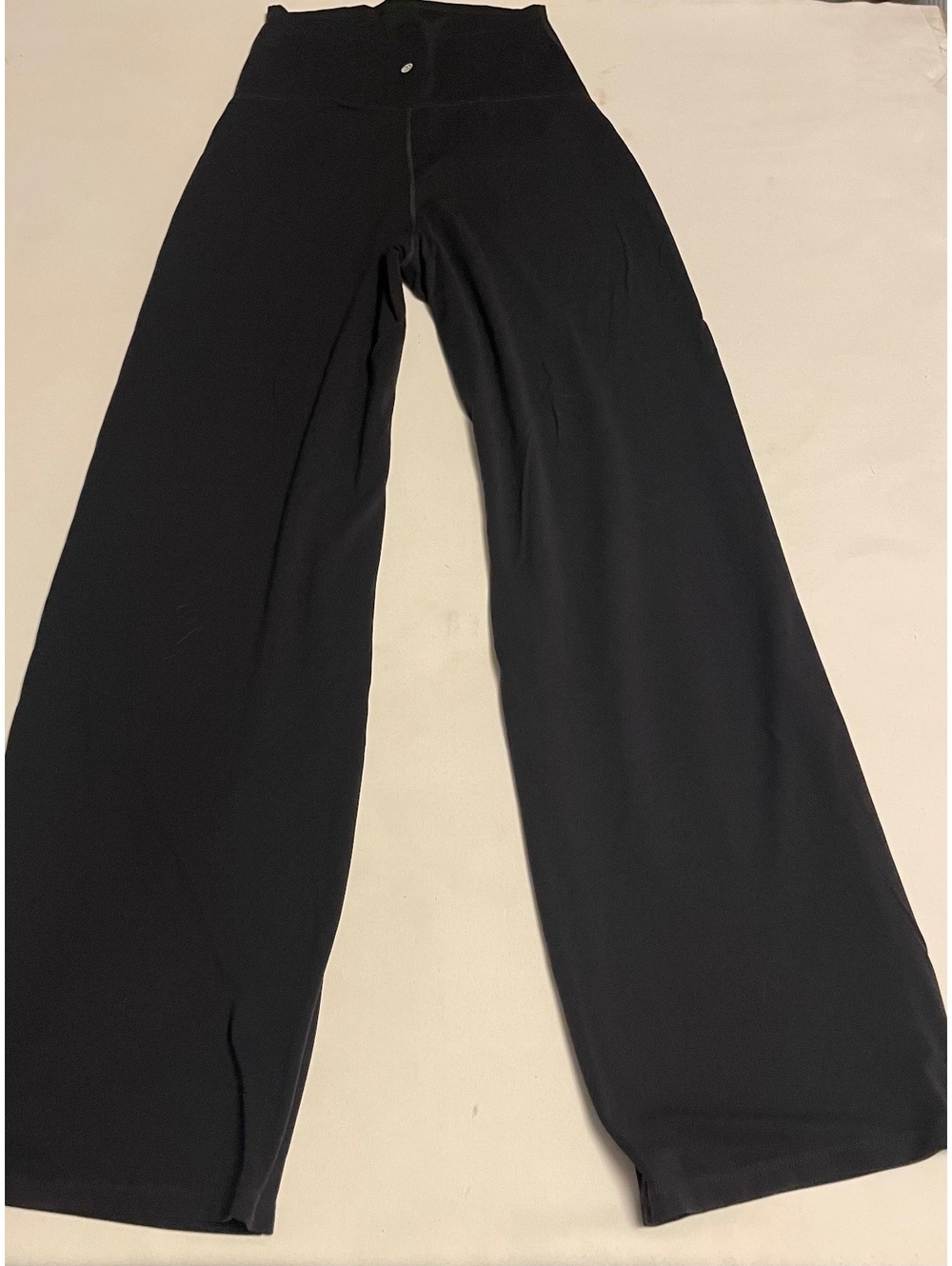 Black Wide Leg Pregnancy Yoga Pants with High Waistband